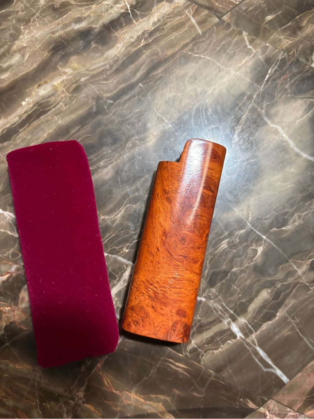 Burl wood  lighter holder Brand New